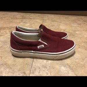 Red Vans Slip Ons